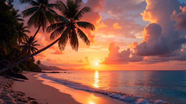Sunset Beach Illustration