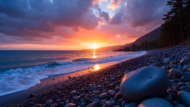 Sunset Beach Illustration