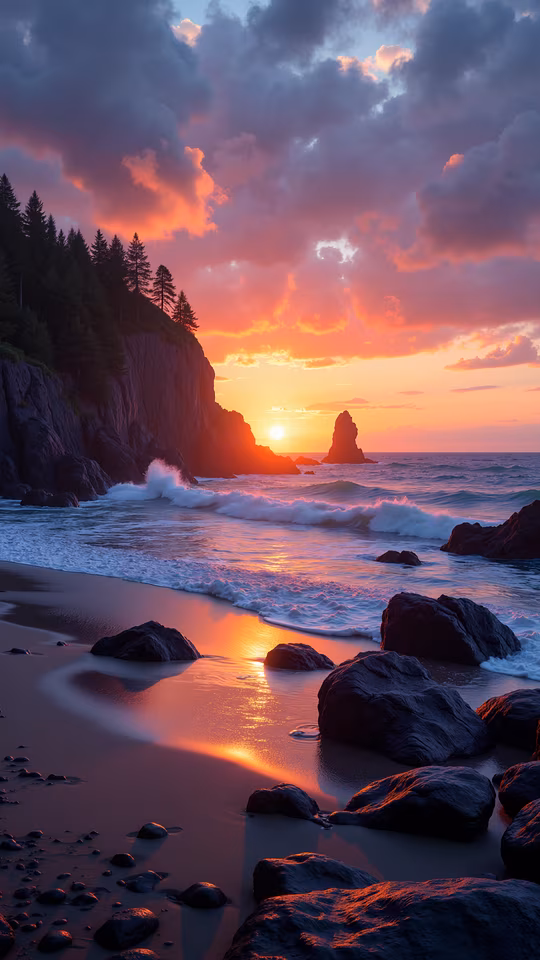 Sunset Beach Illustration