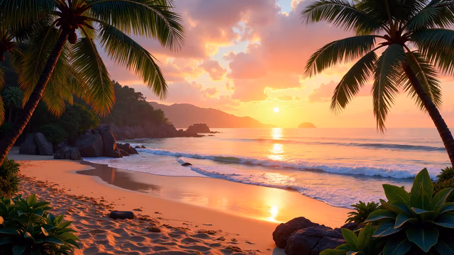 Sunset Beach Illustration
