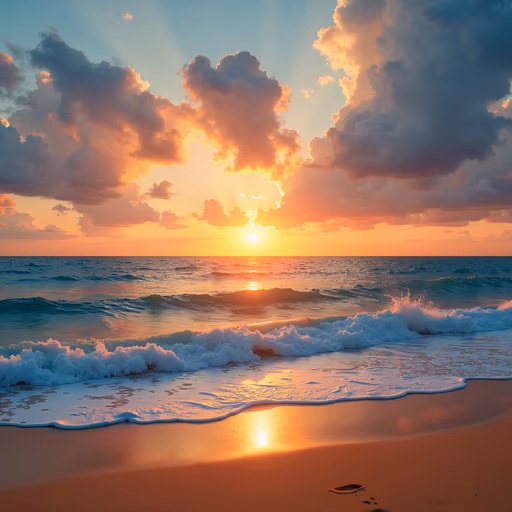 Sunset Ocean Waves