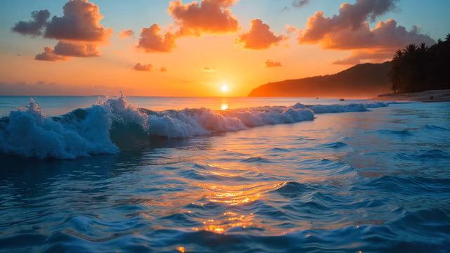 Sunset Ocean Waves