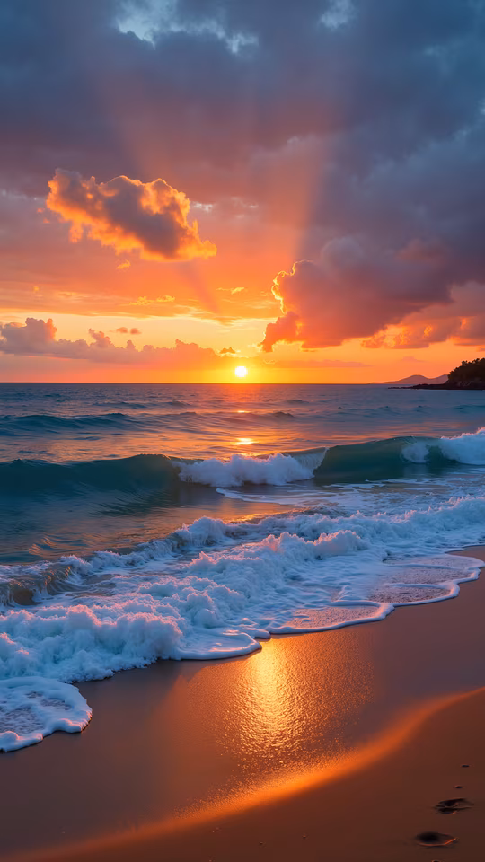 Sunset Ocean Waves