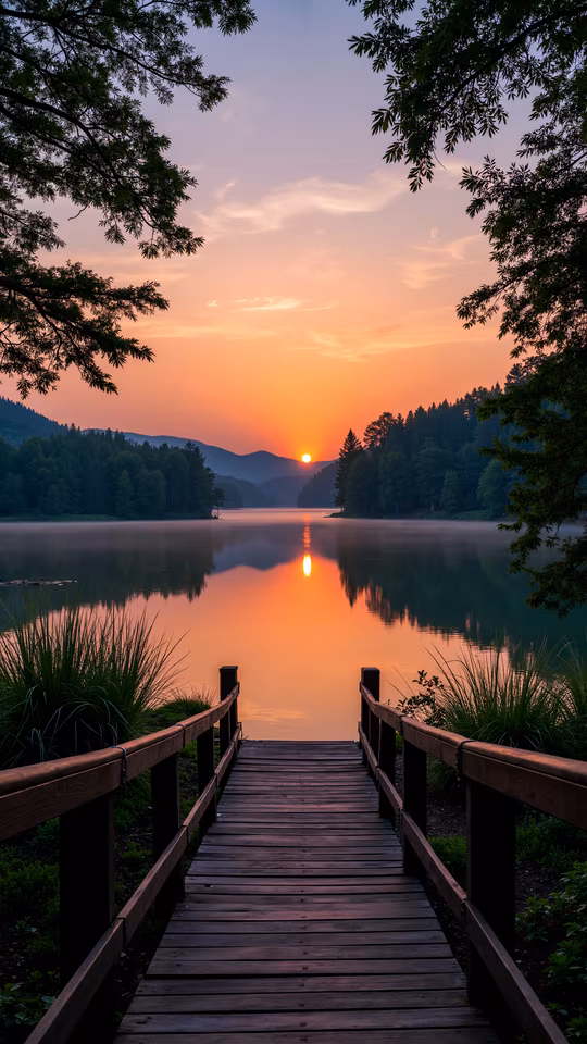 Sunset Over Lake