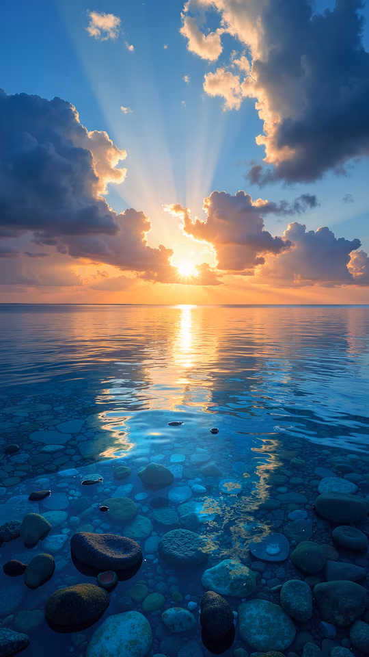 Sunset Over the Sea