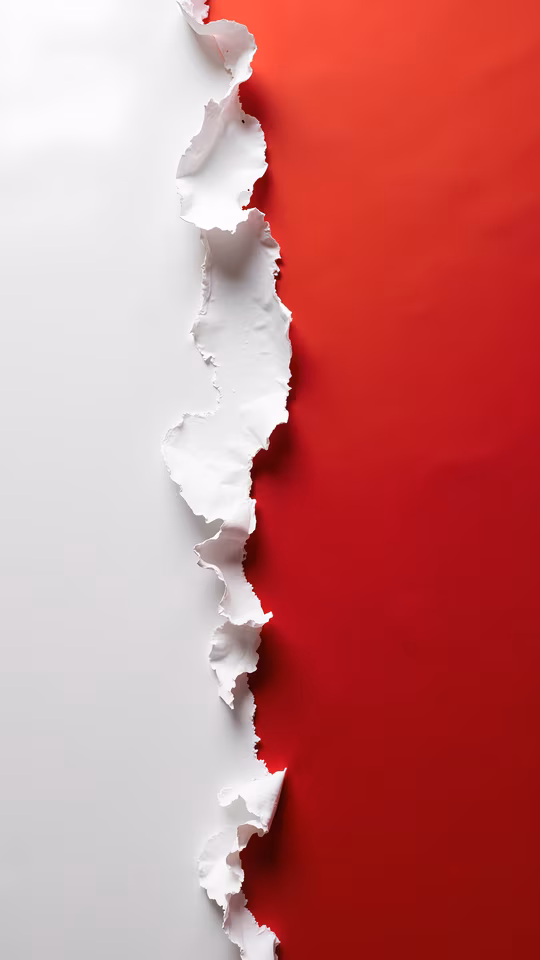 Torn Paper on Red Background