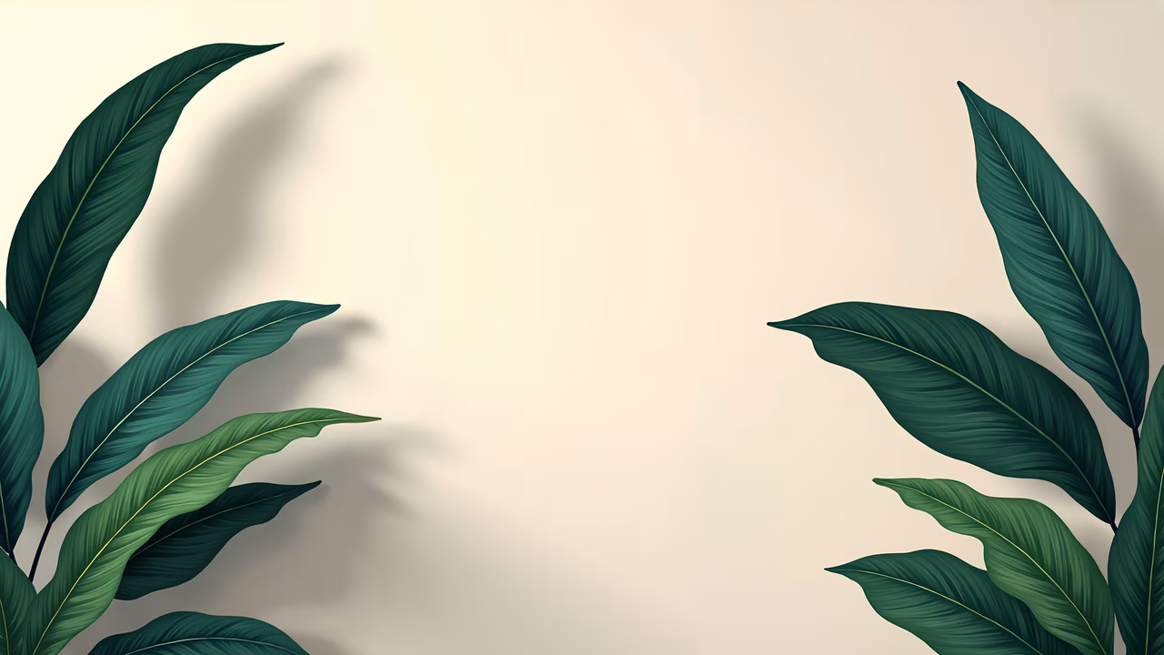 Vibrant tropical leaves on a serene neutral background