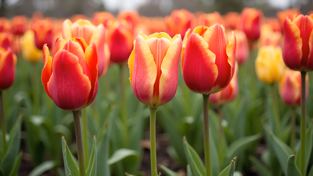 Vibrant tulips in full bloom, showcasing spring's natural beauty.