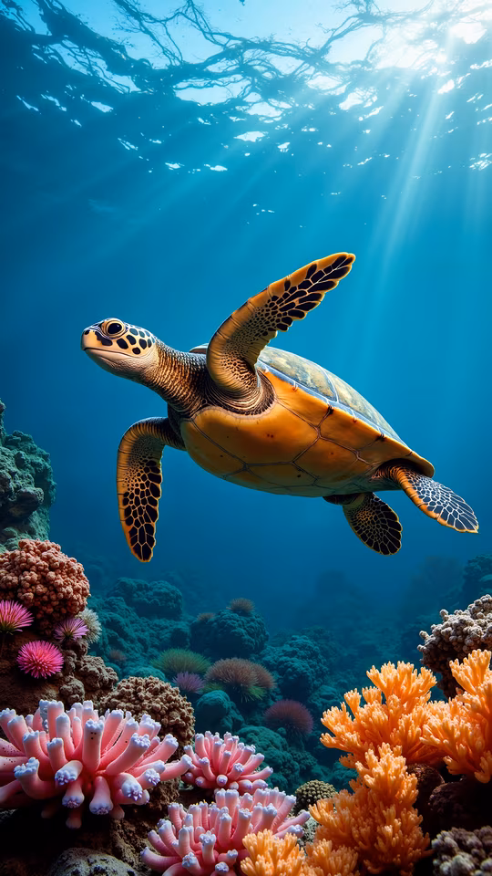 Underwater Turtle Illustration