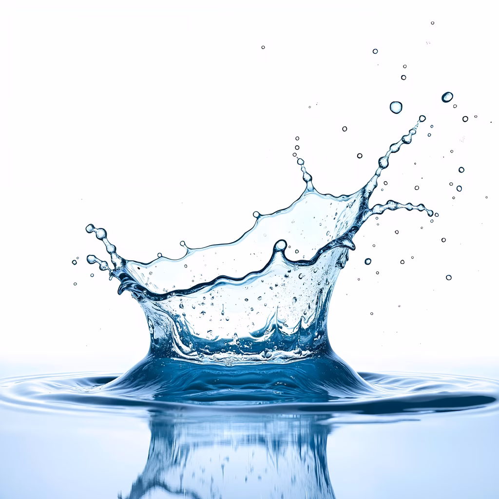 Dynamic water splash captured in real life, showcasing motion and fluidity with cool blue tones.