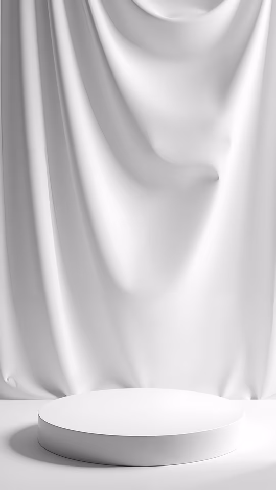 White Curtain Podium