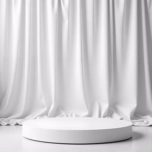 White Curtain Podium