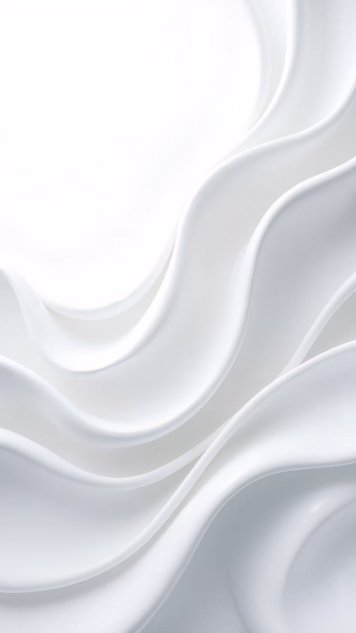 Smooth, flowing white waves in an abstract illustration style.