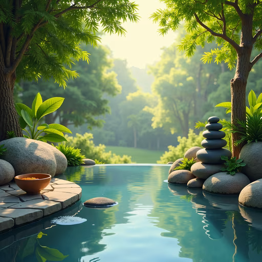 Zen Garden Pool Illustration