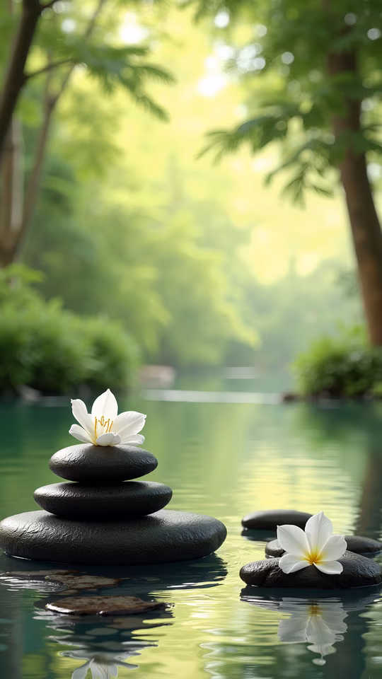 Zen Stones and Blossoms