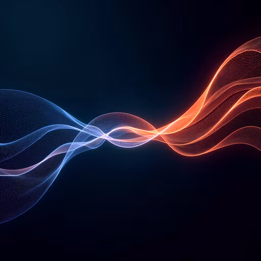 Blue And Red Waves Illustration