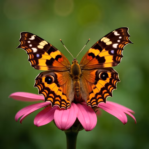 Butterfly on Pink Flower
