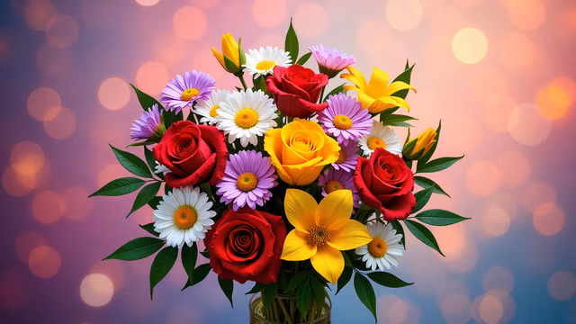 Colorful Flower Bouquet Illustration