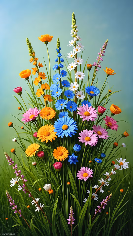Colorful Flowers Illustration