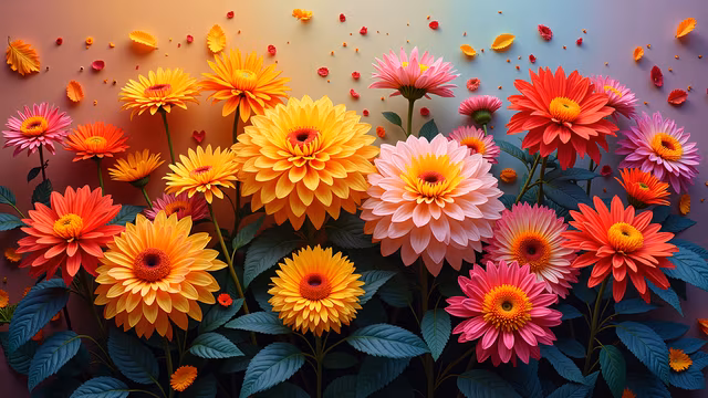 Colorful Flowers Illustration