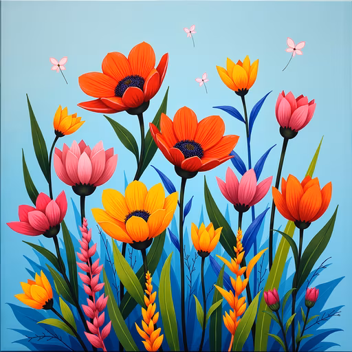 Colorful Flowers Illustration