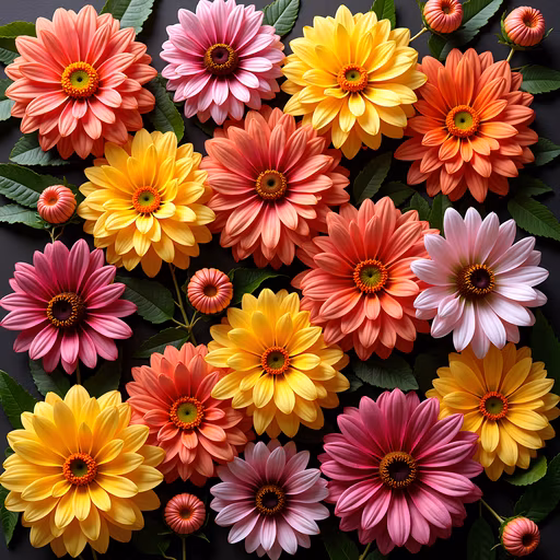 Colorful Flowers Illustration