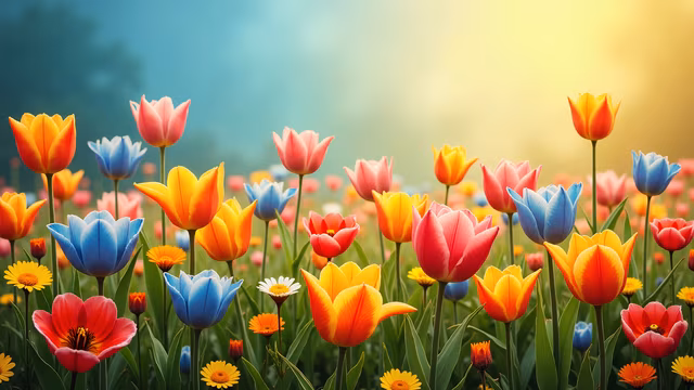 Colorful Tulips Illustration
