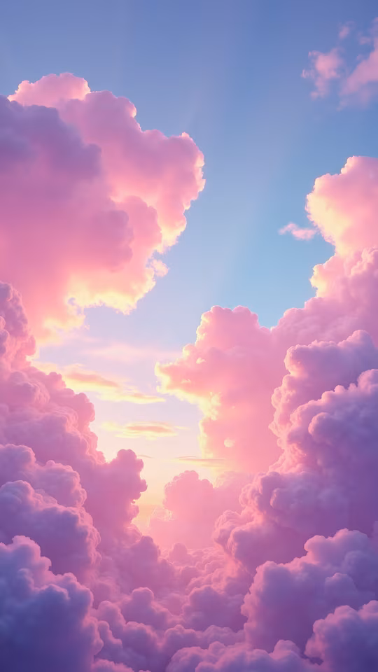 Dreamy Pink Sky Illustration