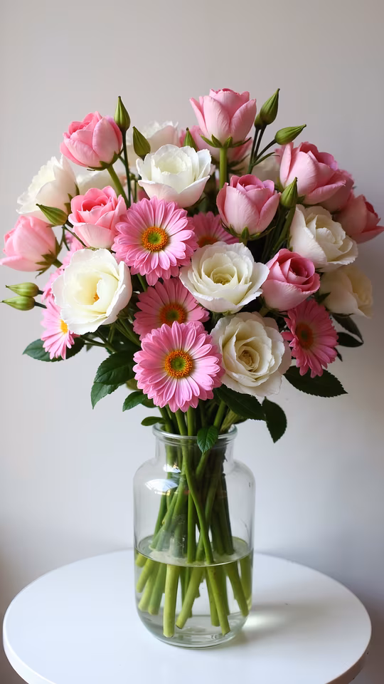 Floral Arrangement in Glass Vase