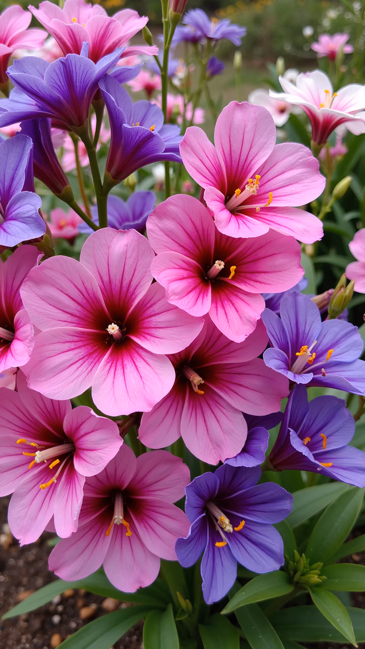 A stunning floral arrangement with pink and purple hues, highlighting the natural beauty of blossoms.