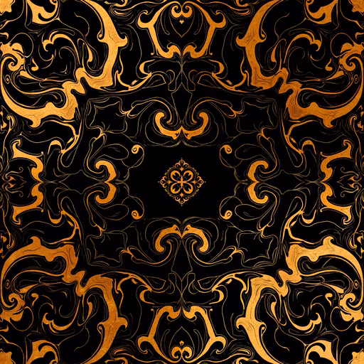 Golden Ornament on Black
