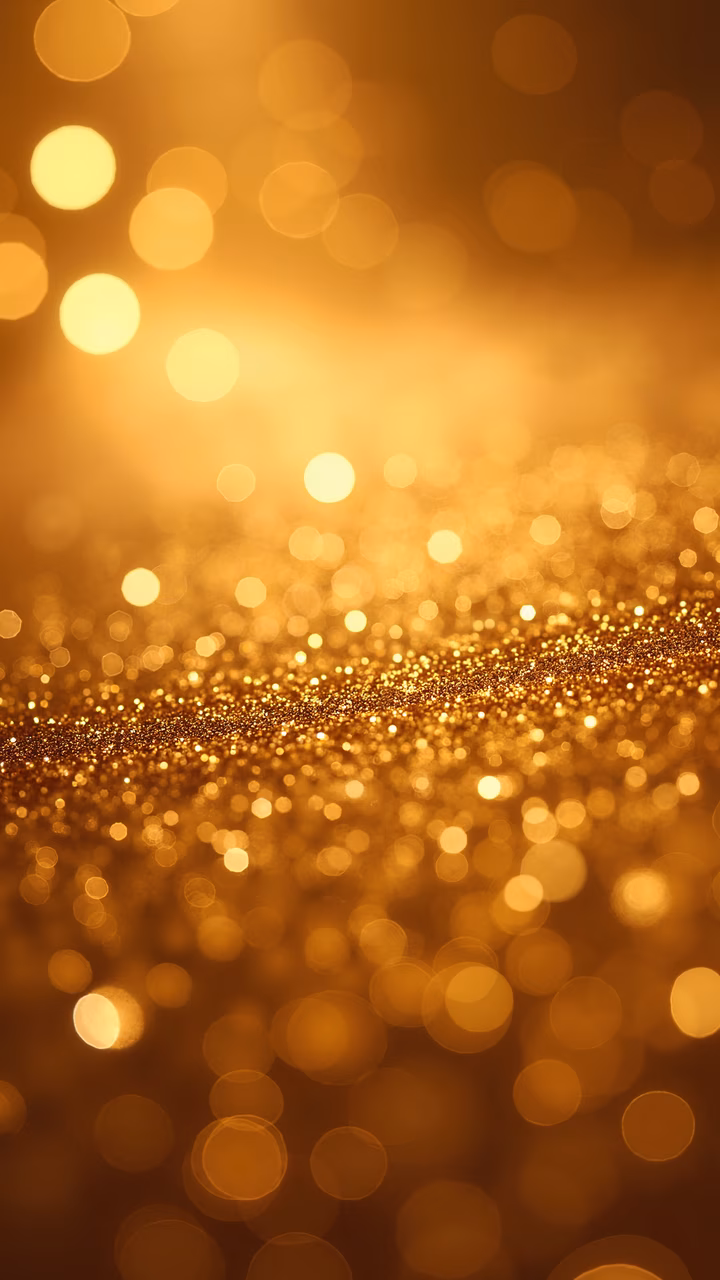 Mesmerizing golden sparkles in a dreamy, ethereal atmosphere.
