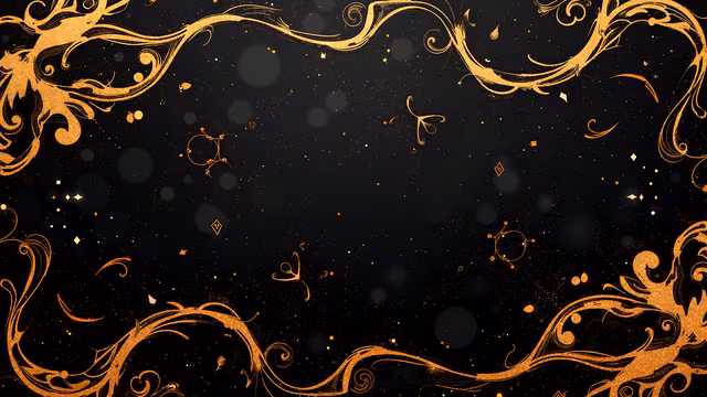 Golden Swirls on Black