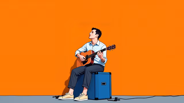 Man Playing Guitar Illustration