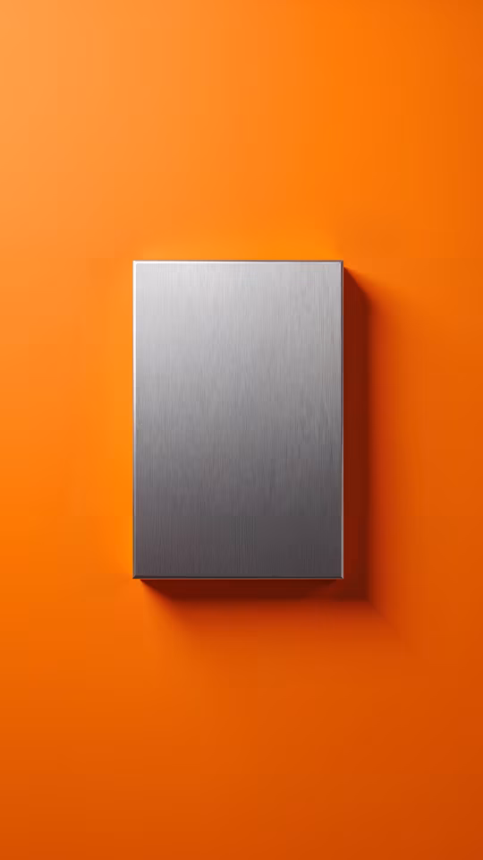 Metallic Panel On Orange Background