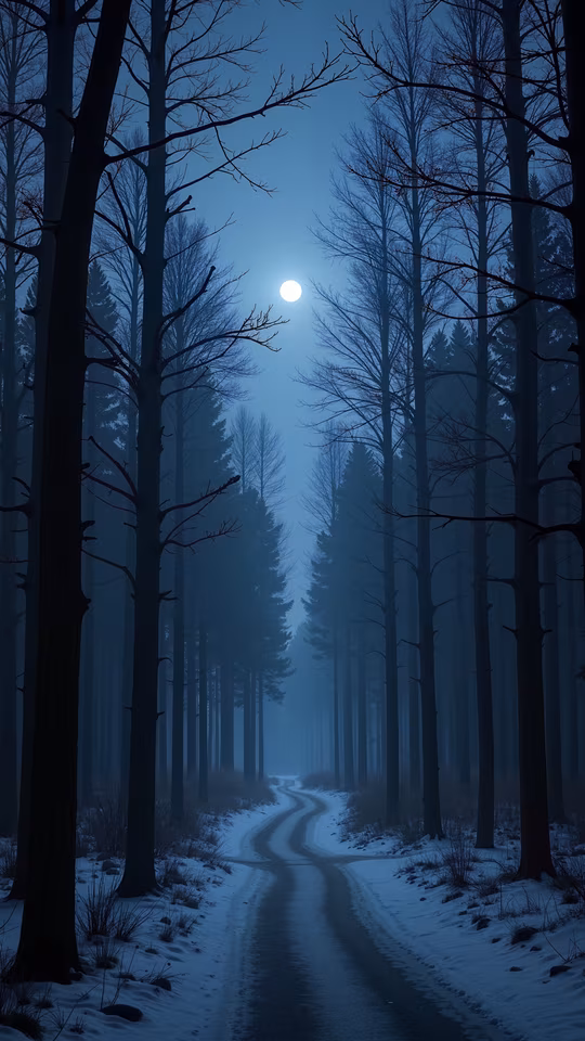 Moonlit Forest Path