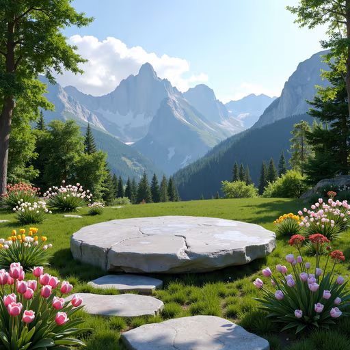 Mountain Garden Illustration