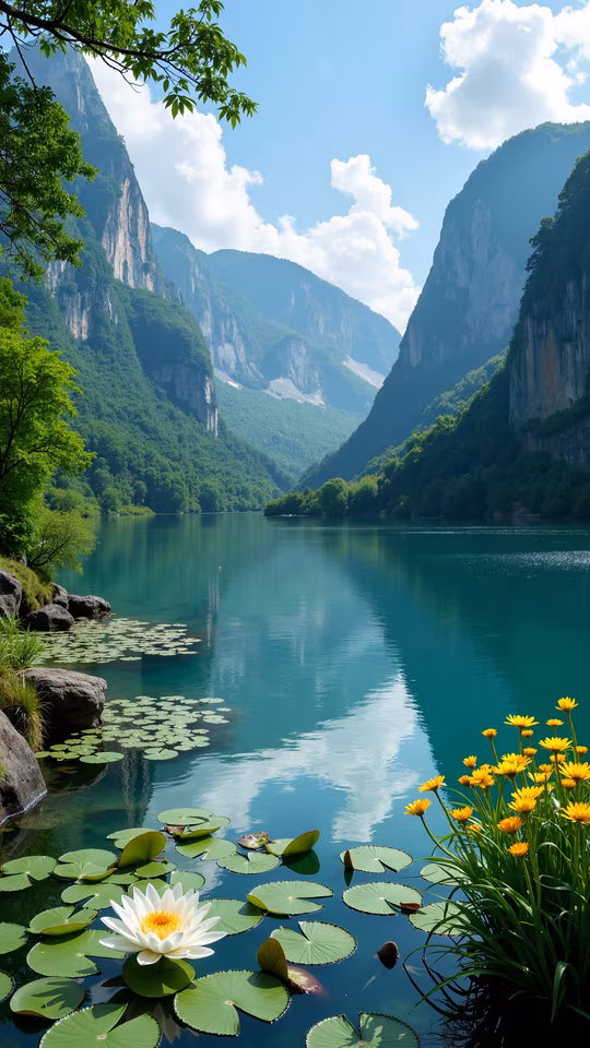 Mountain Lake Illustration