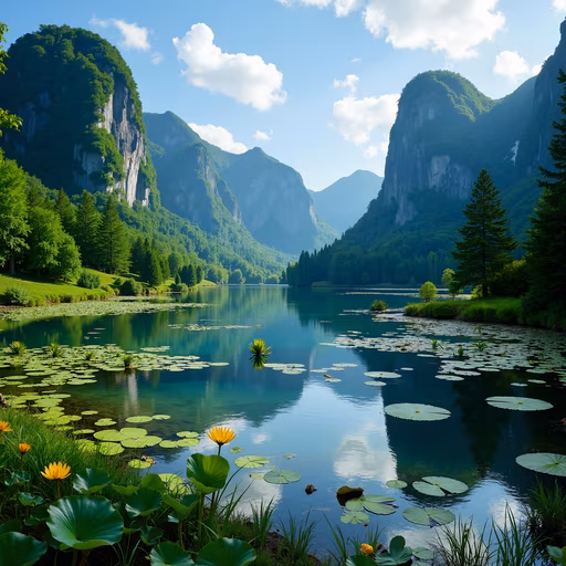 Mountain Lake Illustration