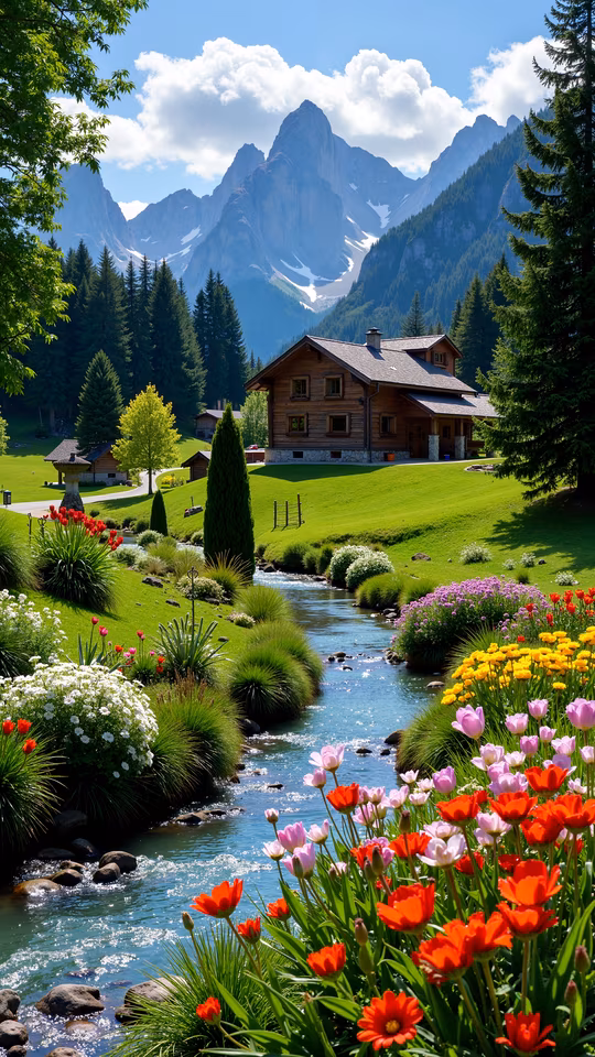 Mountain Retreat Illustration