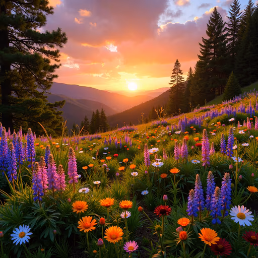 Mountain Sunset Illustration