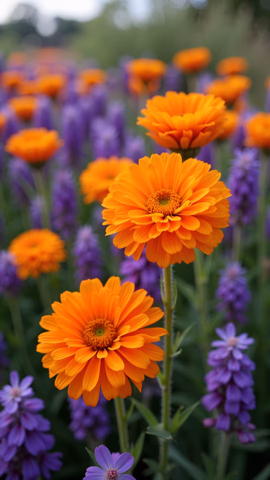 Orange Gerbera Daisy Field