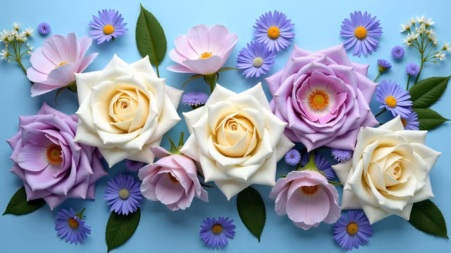 Pastel Roses and Daisies