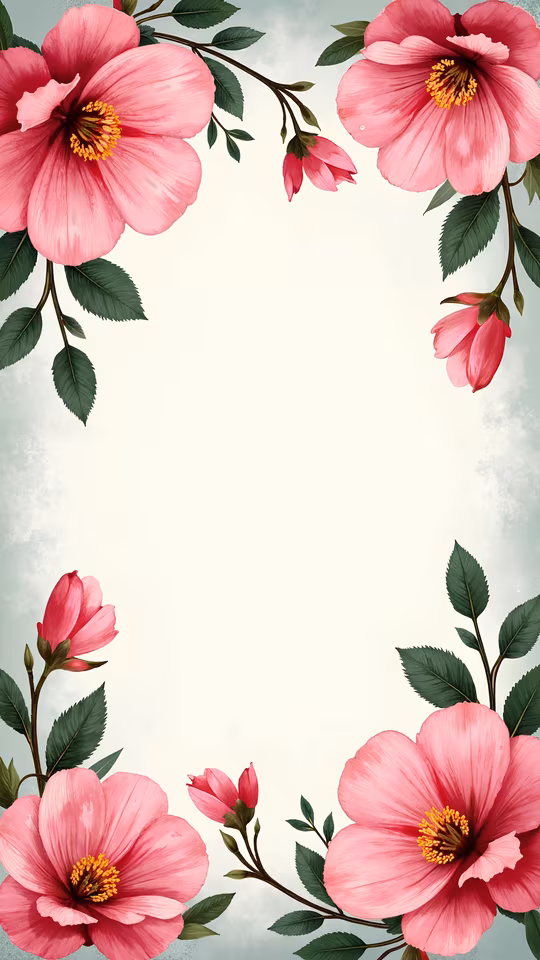 Pink Flowers Illustration