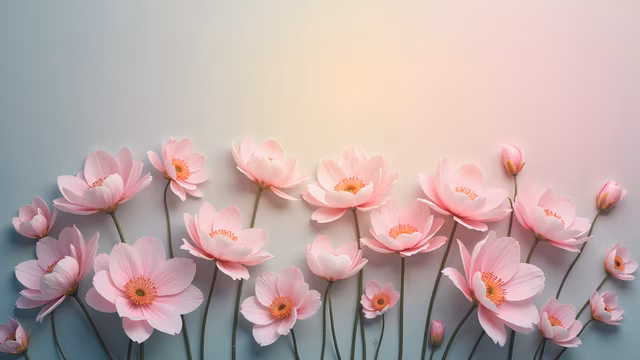 Pink Lotus Flowers Illustration