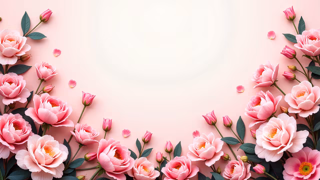 Pink Roses Illustration