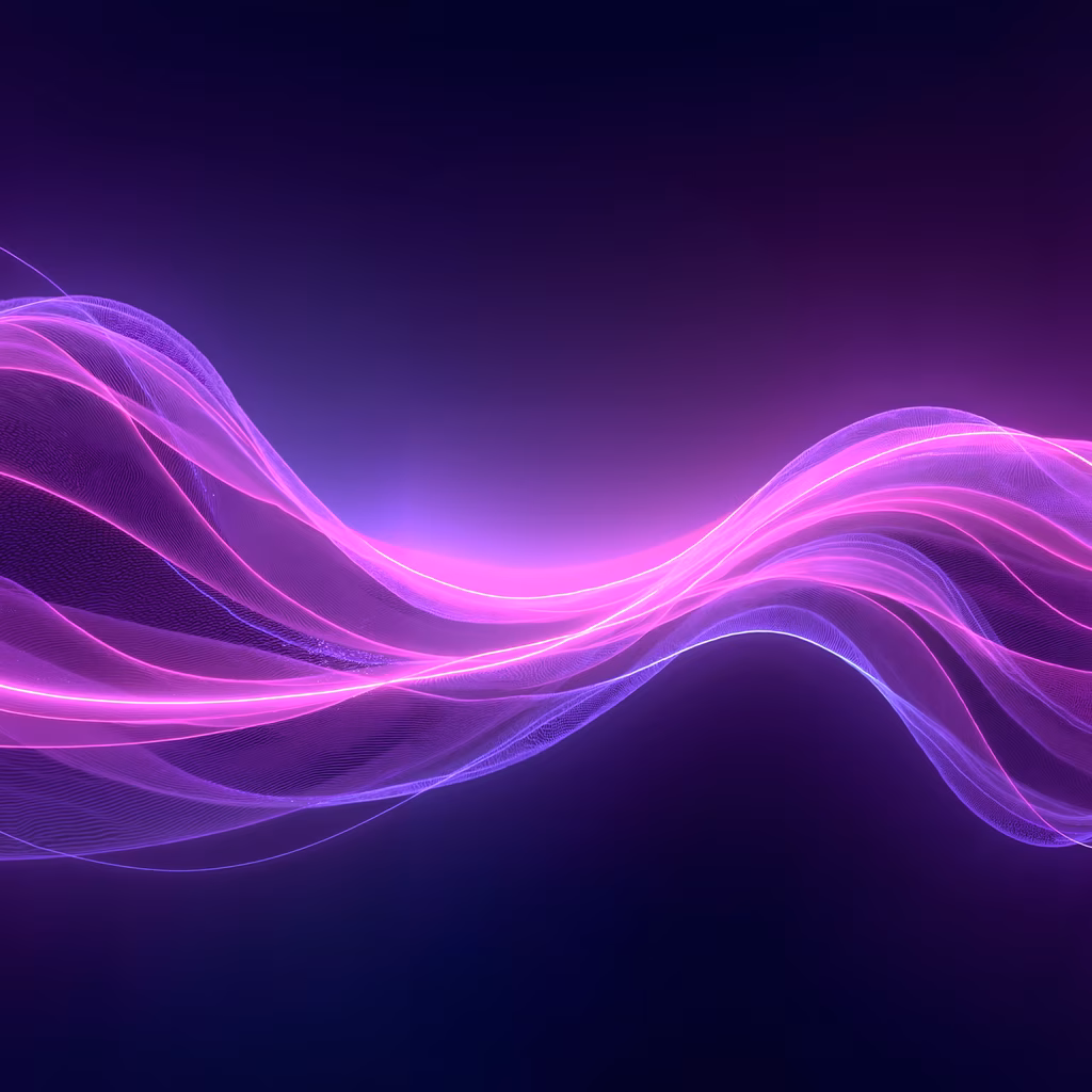 Abstract art featuring flowing purple waves with intricate patterns and smooth color transitions.