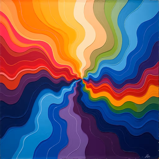 Rainbow Waves Illustration