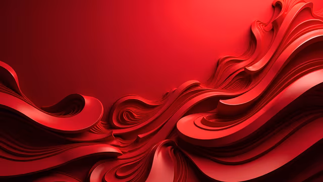 Red Flowing Waves Illustration