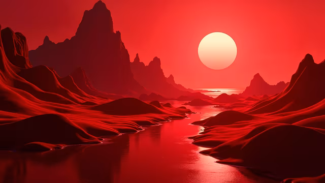 Red Sunset Illustration